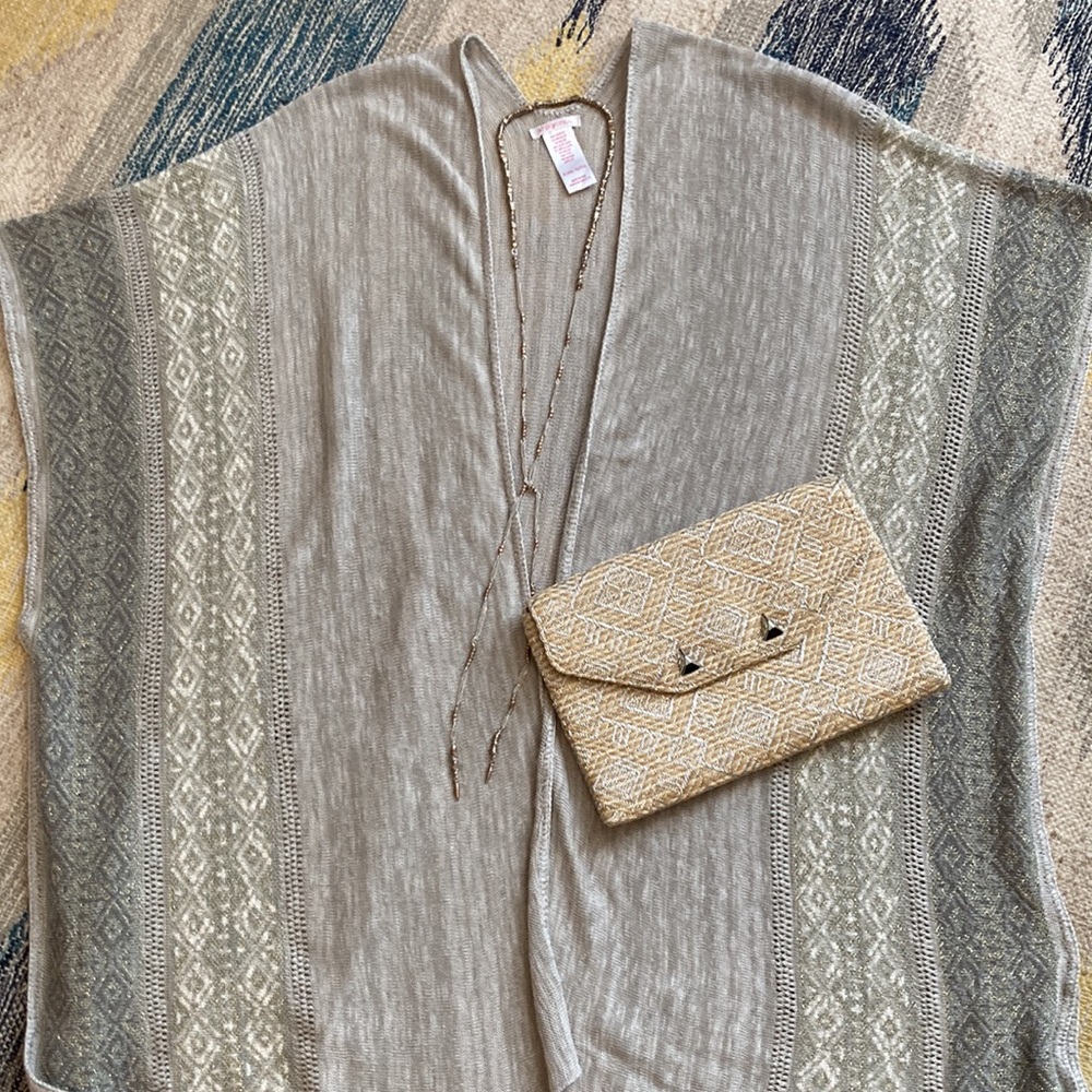 Stella & Dot Woven Raffia Clutch